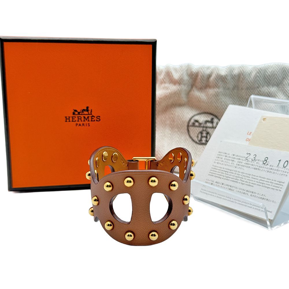 未使用品】HERMES エルメス シェーヌダンクル レザーブレスレット T2 