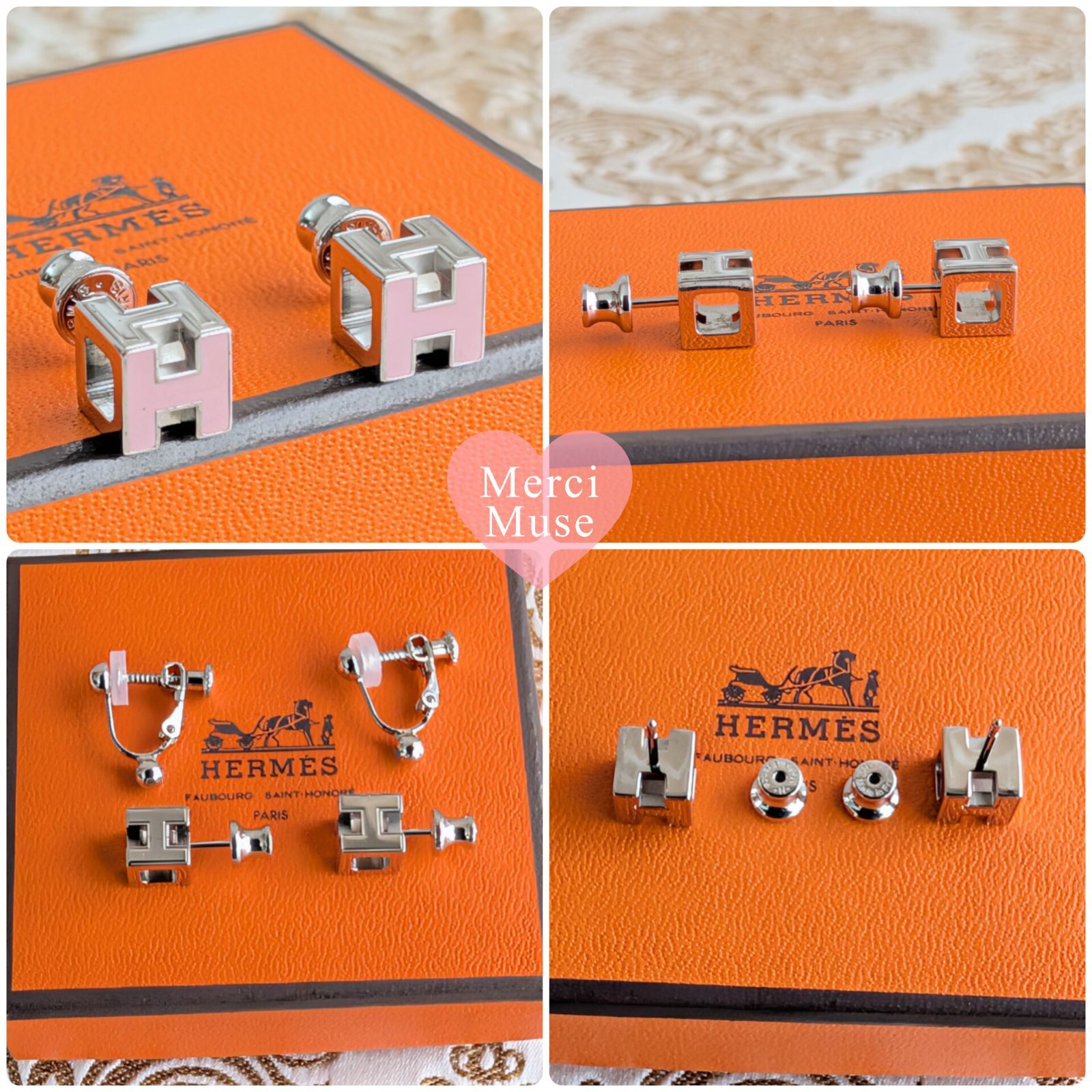 ❤お得なお品❤カージュドアッシュピアス ライトピンクxシルバー金具 