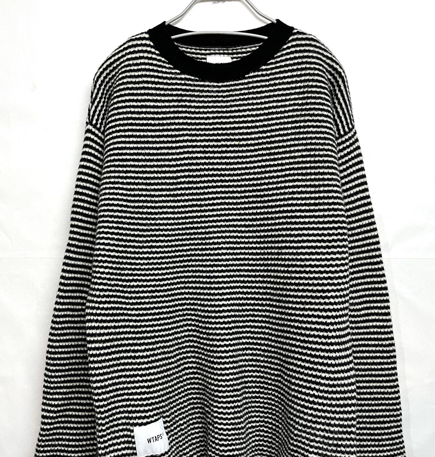 WTAPS｜ダブルタップス WAFFLE 02 SWEATER WOOL ボーダー クルーネック 