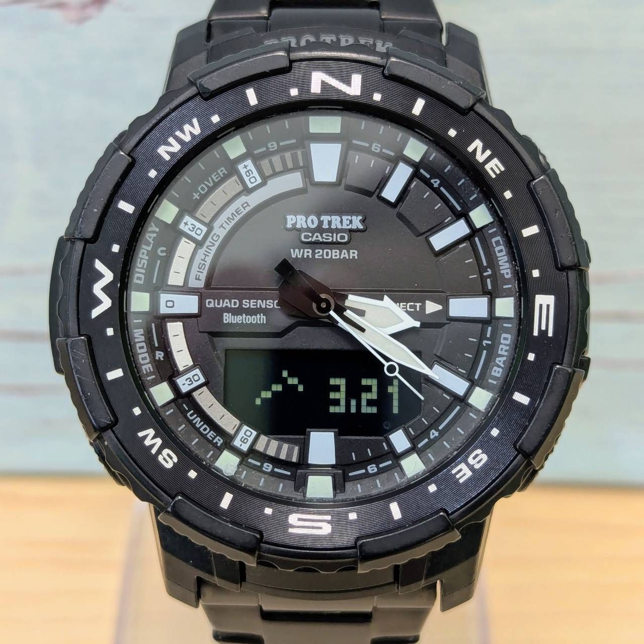 豊】希少メタルブレスレット CASIO カシオ PRO TREK プロトレック 
