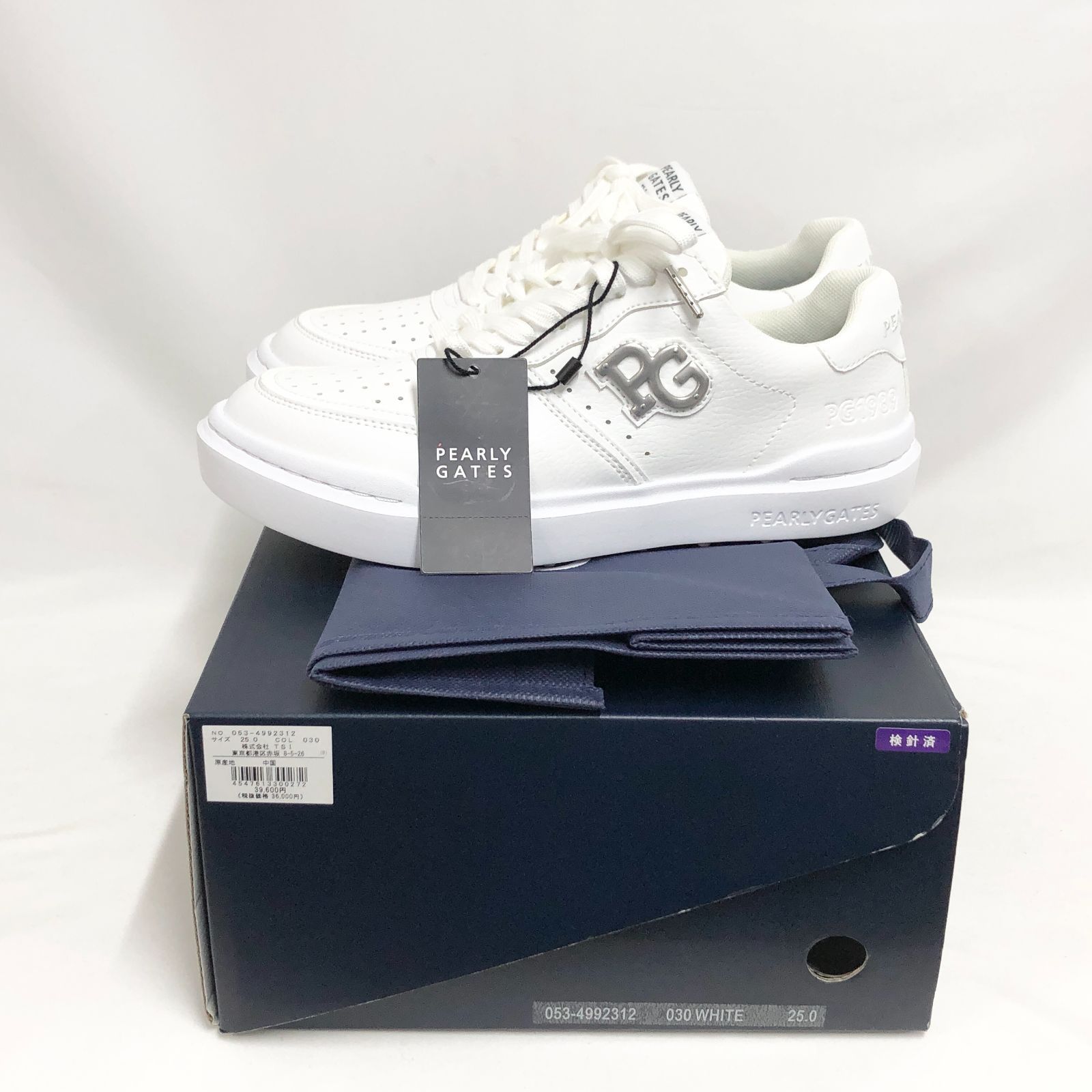 新品未使用 パーリーゲイツ THE SHOES ゴルフシューズ ホワイト 25cm 