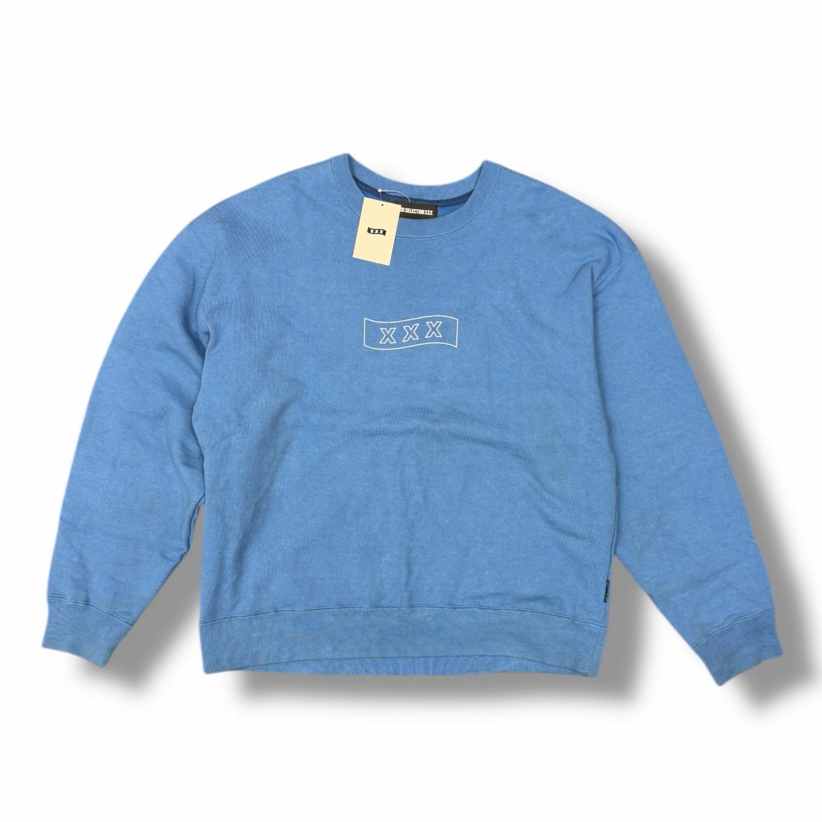 参考上代33000円 GOD SELECTION XXX CREW NECK SWEAT SHIRT クルーネックスウェット トレーナー ゴッドセレクショントリプルエックス GX-A26-CS-04 ブルー M （11228M） 参考上代33000円 GOD SELECTION XXX CREW NECK SWEAT SHIRT クルー