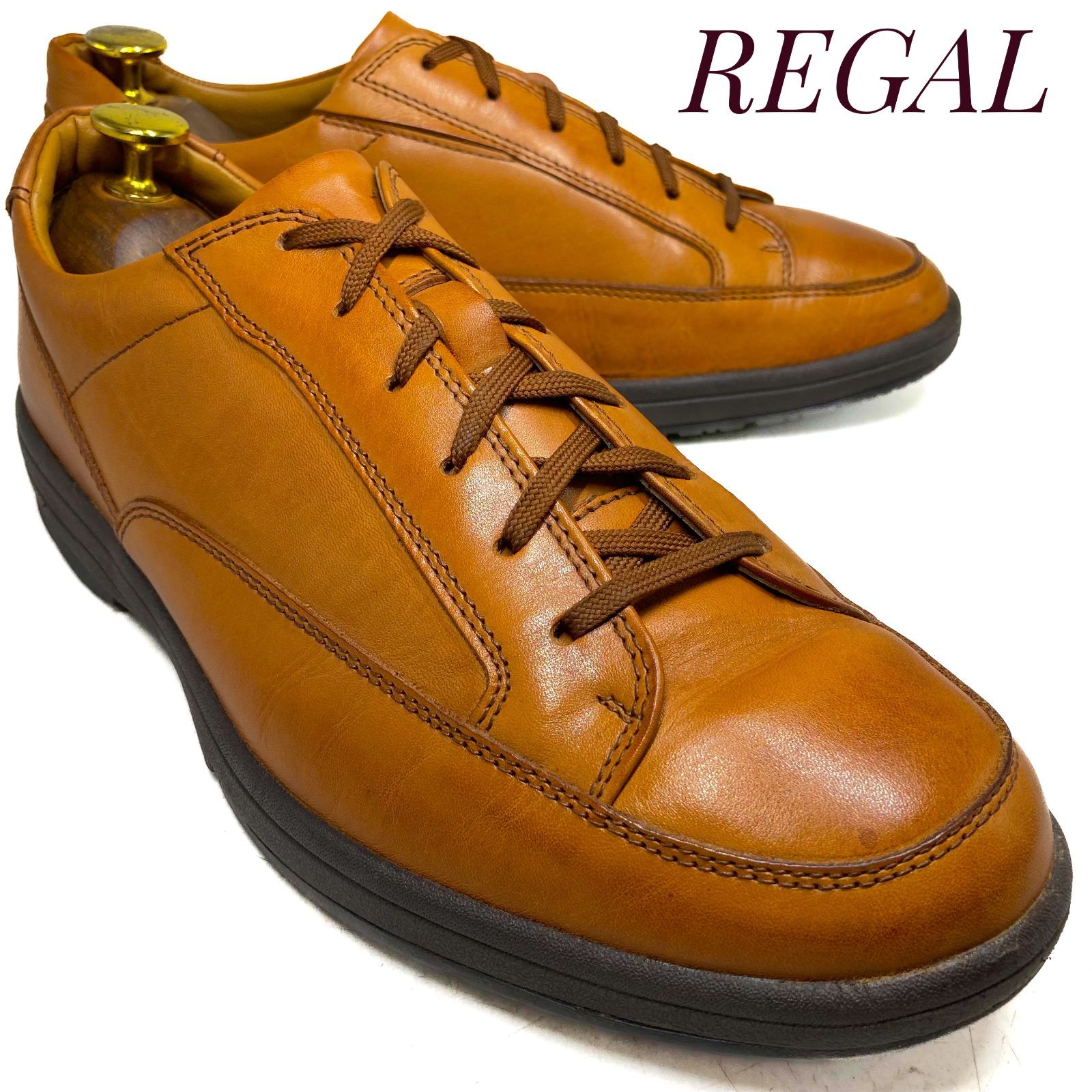 REGAL リーガルウォーカー レザースニーカー 169W 茶 ブラウン 24.5cm 