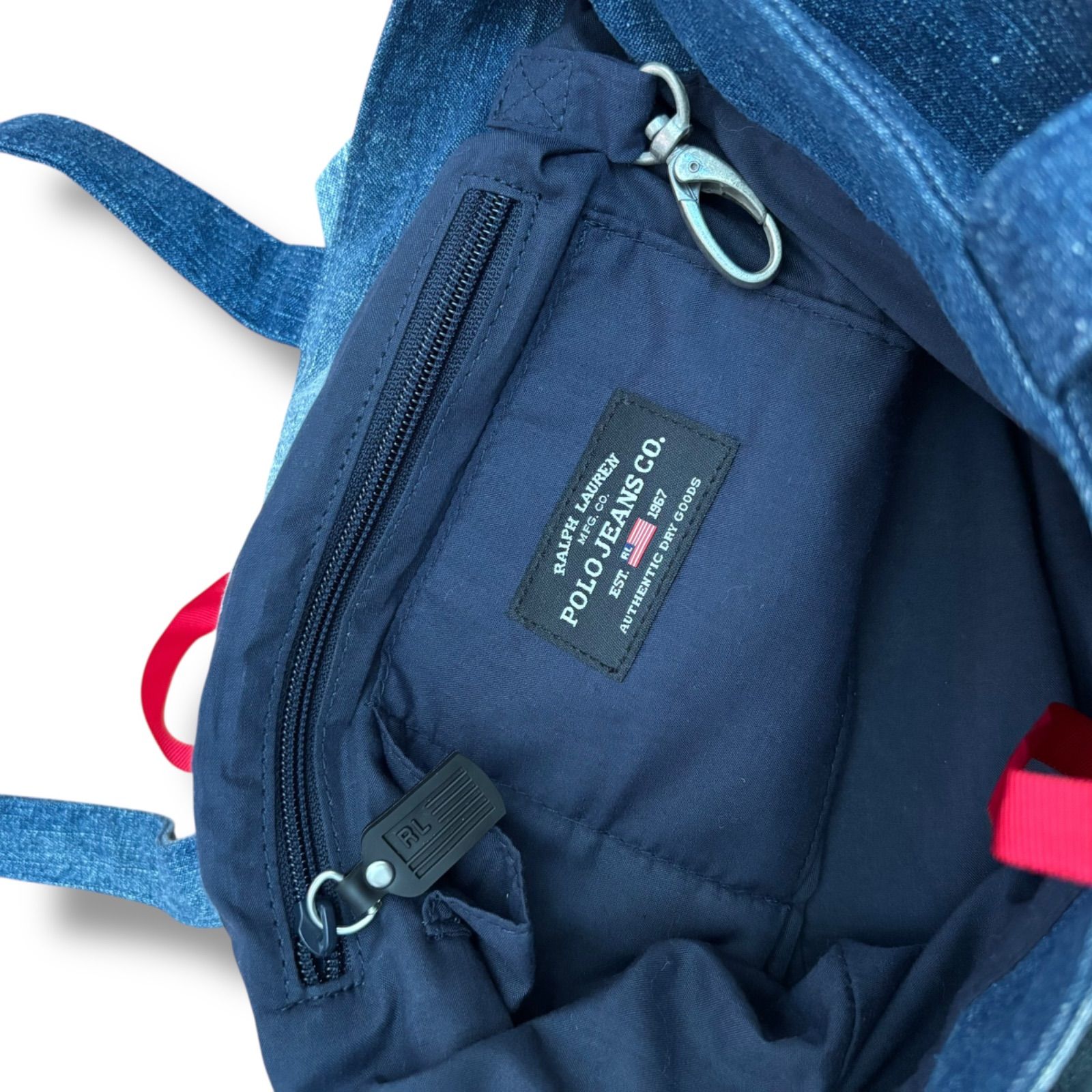 POLO JEANS CO. RALPH LAUREN】デニムトートバッグ ハイビスカス柄 
