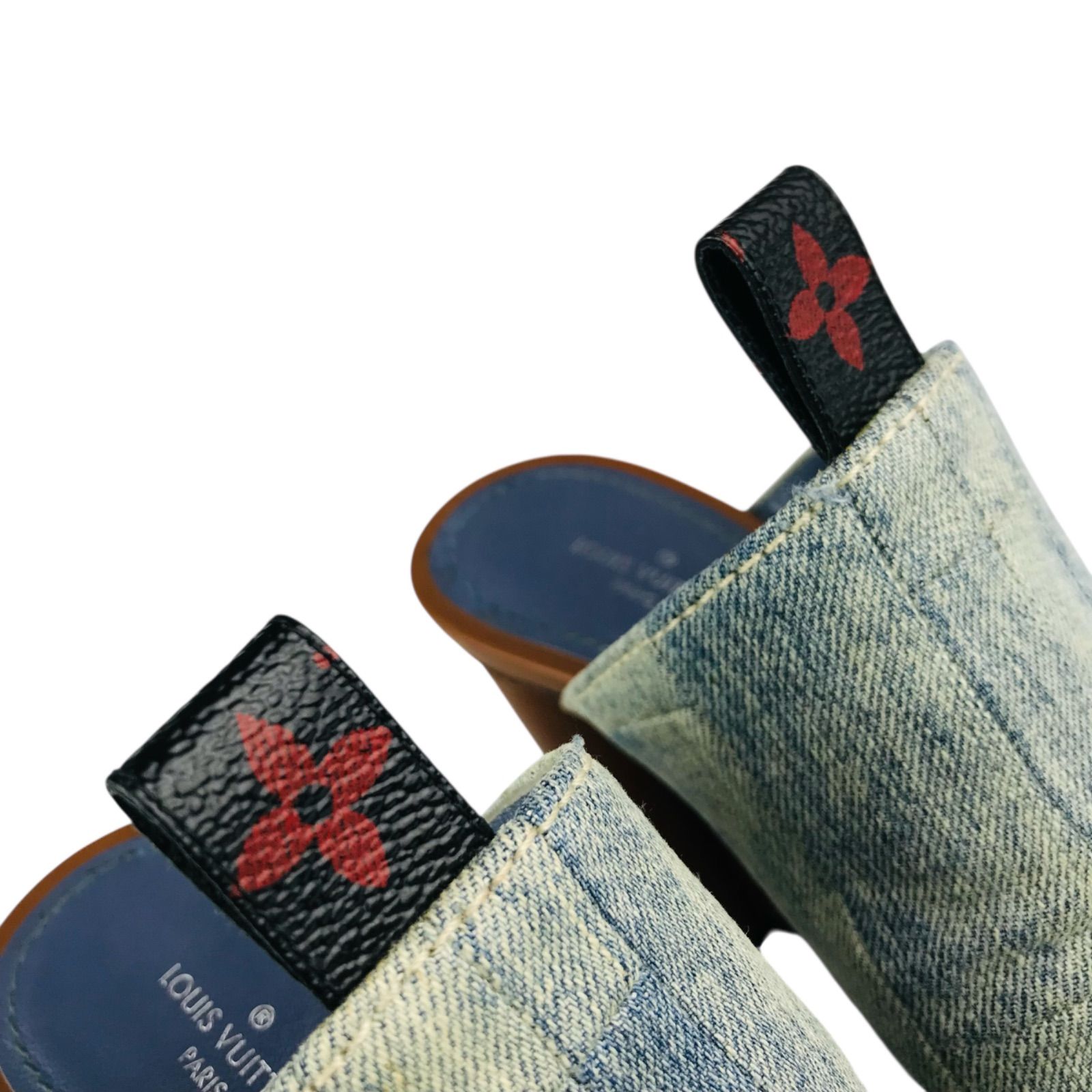 LOUIS VUITTON モノグラム デニム ミュールサイズ38