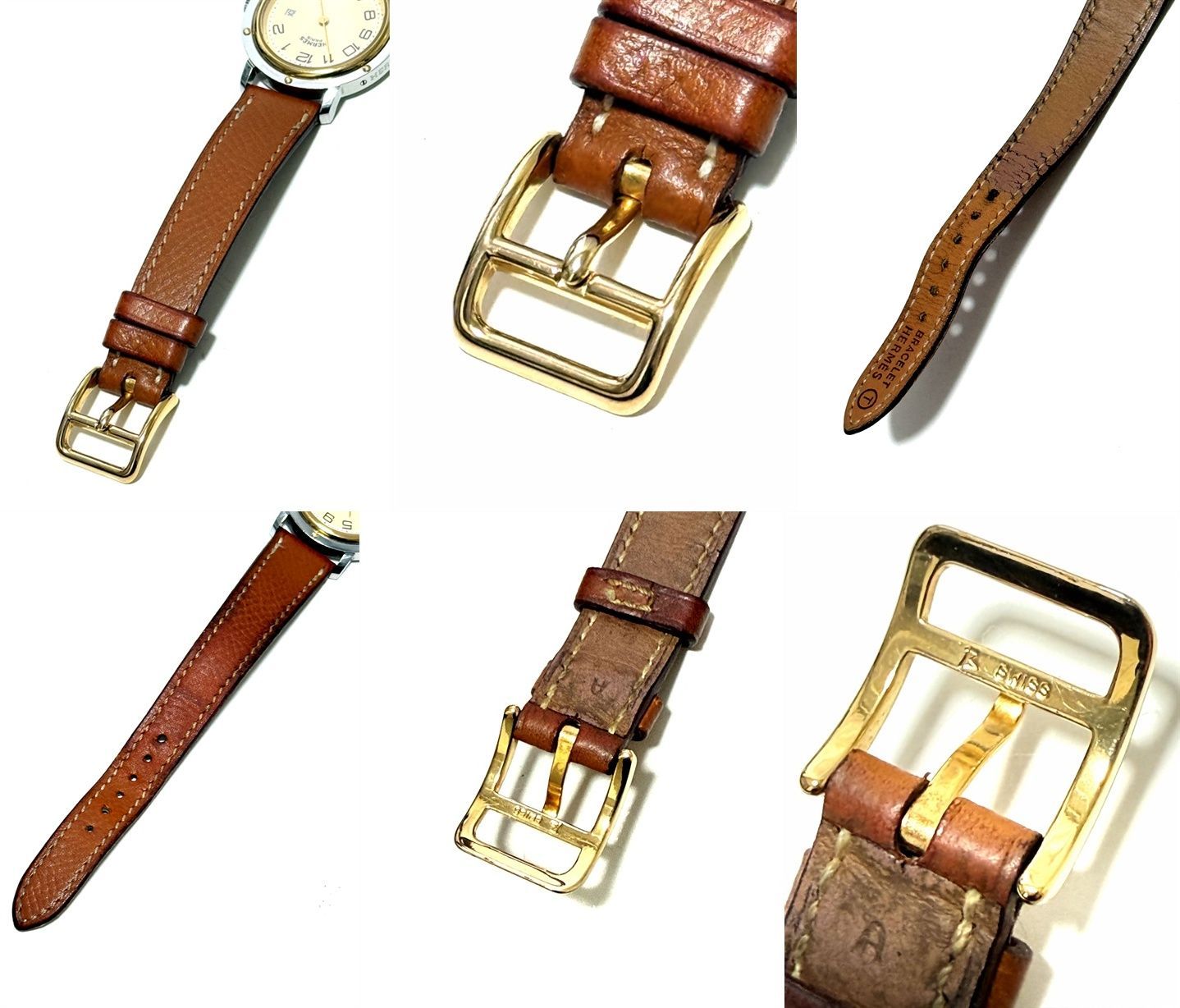 HERMES エルメス クリッパー デイト コンビ 純正 レザー ベルト 