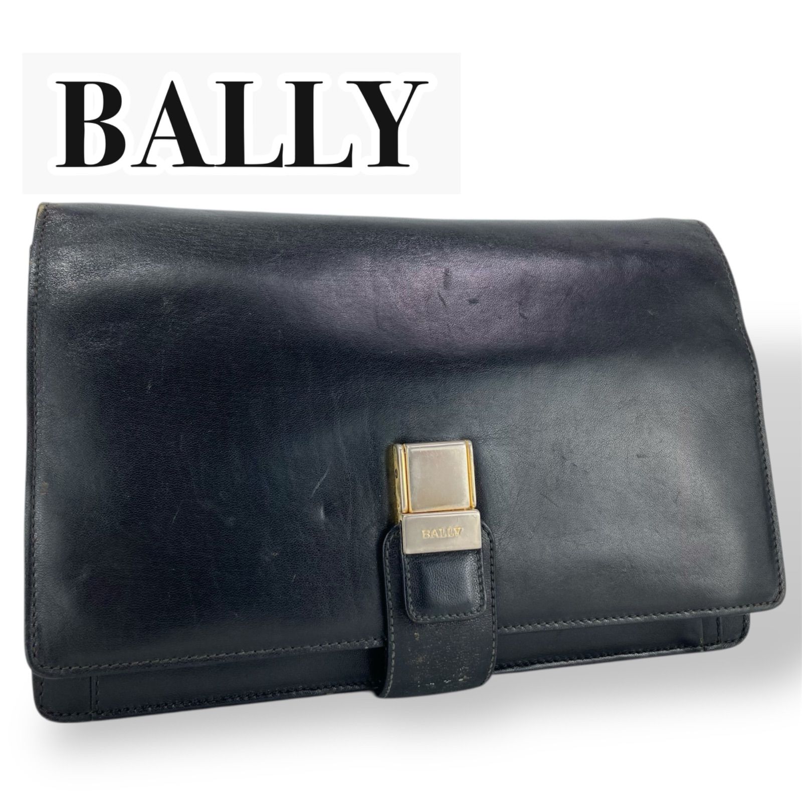 BALLY バリー クラッチバッグ セカンドバッグ ブラック レザー BALLY バリー クラッチバッグ セカンドバッグ ブラック レザー