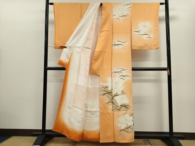 平和屋着物□訪問着 刺繍 草花文 暈し染め 金彩 正絹 逸品 CABD9767ze