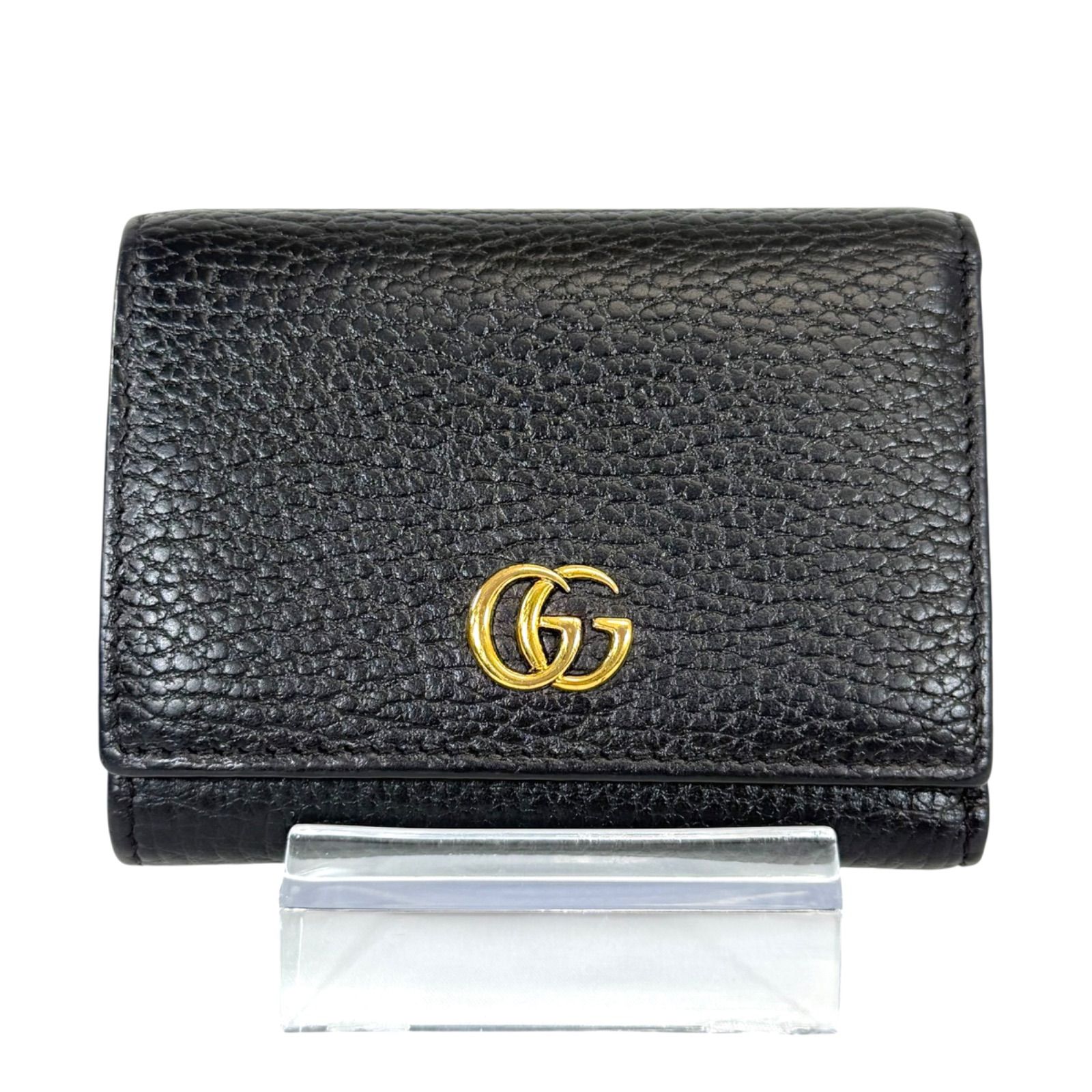 人気・美品】GUCCI グッチ GGマーモント コンパクト Wホック 三つ折り 