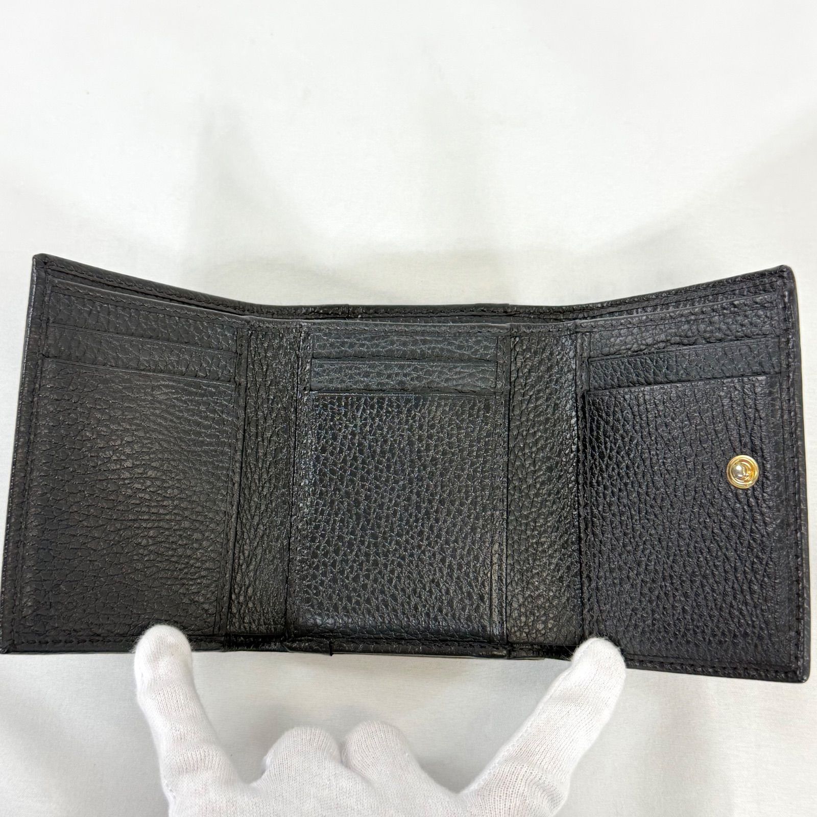 人気・美品】GUCCI グッチ GGマーモント コンパクト Wホック 三つ折り
