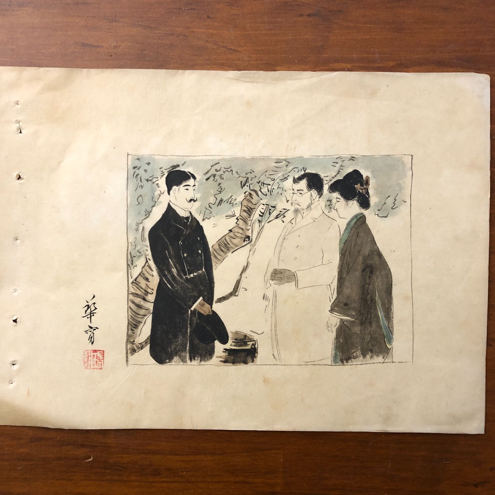 華宵」署名落款 挿絵原画 13枚 高畠華宵？ ☆肉筆画/原稿/線前/雑誌