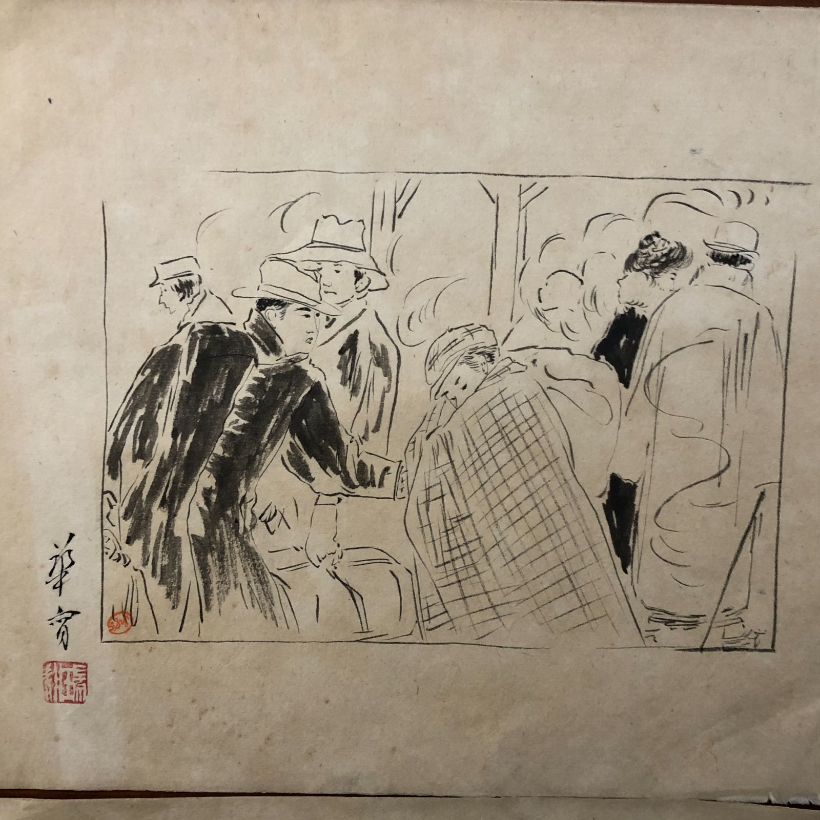 華宵」署名落款 挿絵原画 13枚 高畠華宵？ ☆肉筆画/原稿/線前/雑誌