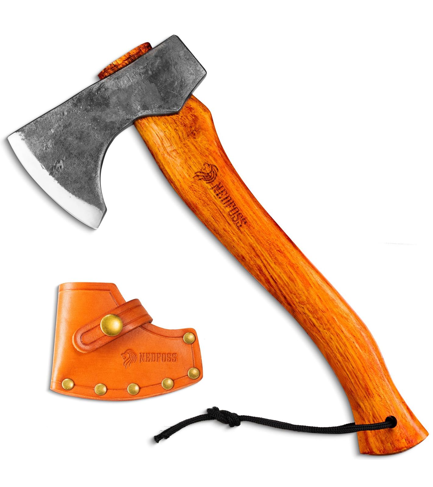 キャンプ 斧 焚き火 手斧 33cm NEDFOSS 鍛造斧 薪割り斧 ブナ柄 本革カバー付き おの アウトドア 薪割 枝打ち キャンプ用品 作業斧 手工具wb bd46c6f5