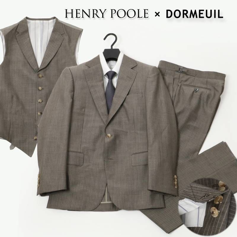 Hiro　HENRY POOLE／ヘンリープール 3Pスーツ 訳有 ◇ HENRY POOLE ヘンリープール DORMEUILドーメル スリーピース