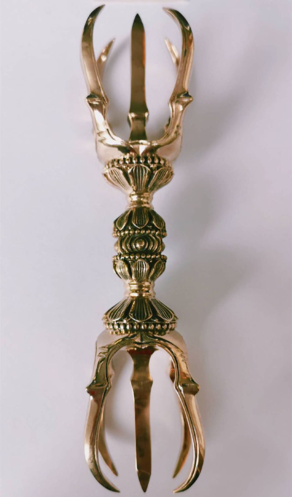 チベット仏教法器 真言宗 五鈷杵 金剛杵 密教法具 真鍮製 vajra 13cm 