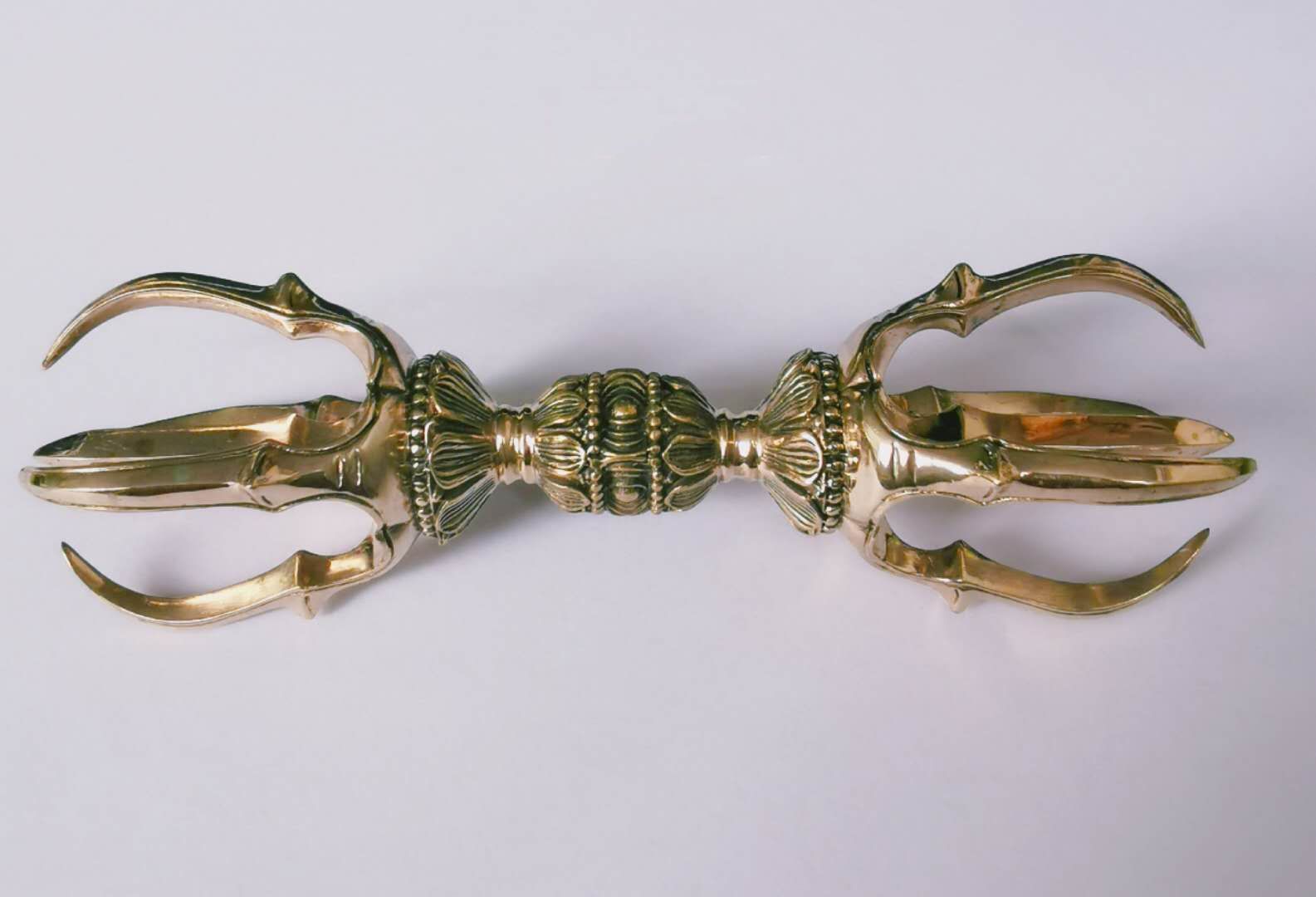 チベット仏教法器 真言宗 五鈷杵 金剛杵 密教法具 真鍮製 vajra 13cm 