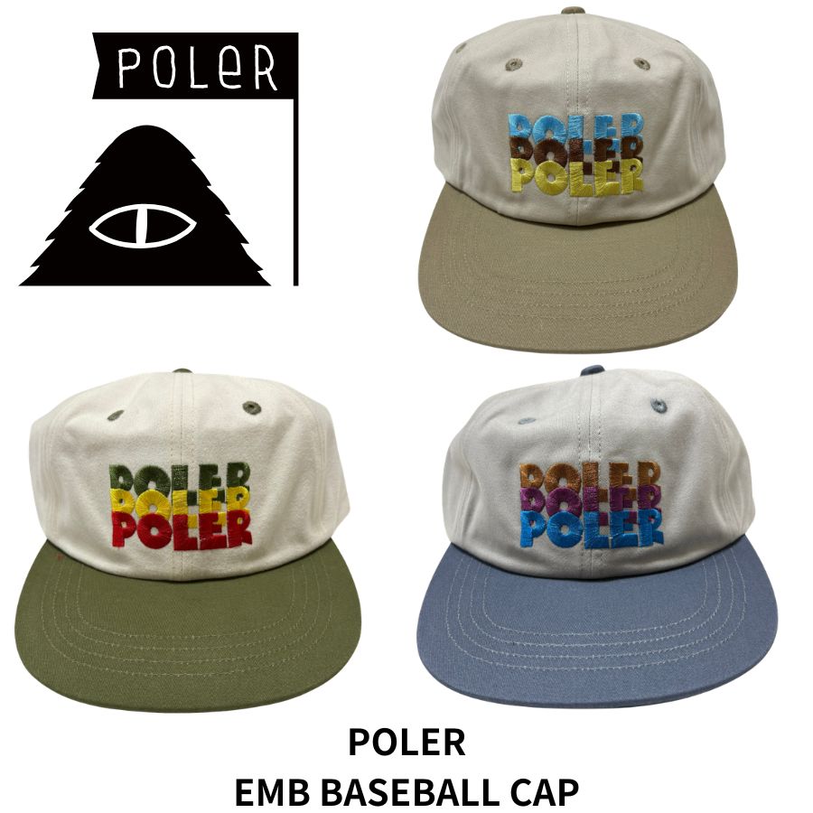 POLeR*ポーラー/ロゴ刺繍ベースボールキャップ/ブラック