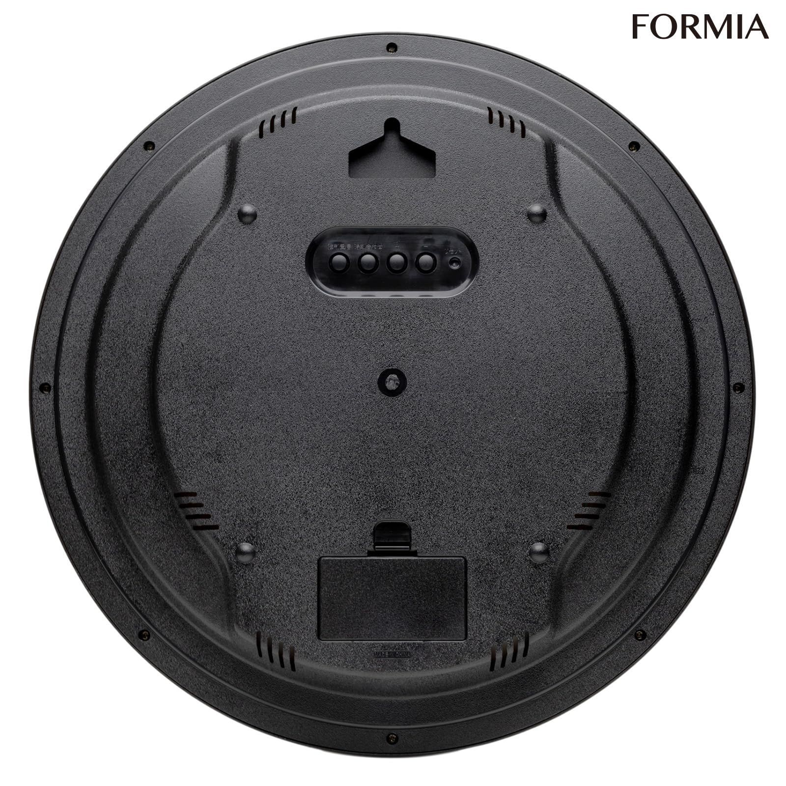 【在庫セール】Formia(フォルミア) 掛け時計 時計 壁掛け 電波時計 静音 温度 湿度 温湿度計 日付 カレンダー 曜日 夜間秒針停止 アナログ 保土ヶ谷電子販売 ブラウン HWC-001
