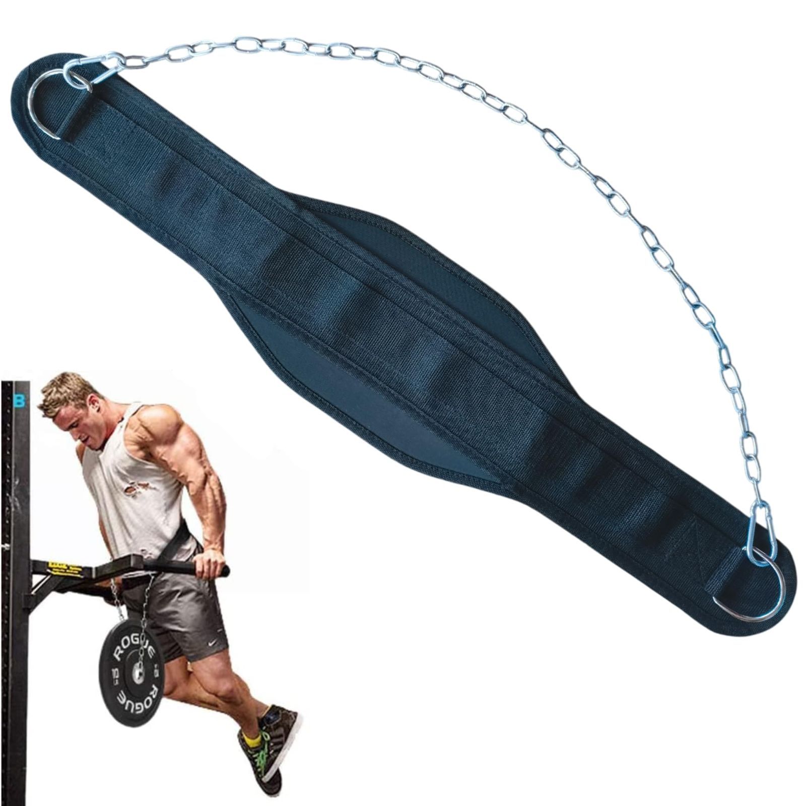 【在庫セール】Smilerain 懸垂 ベルト 加重ベルト ディプスベルト ディッピングベルト トレーニングベルト 耐久性 付け心地が良い チェーンの長さ調節できる 丈夫で使いやすい