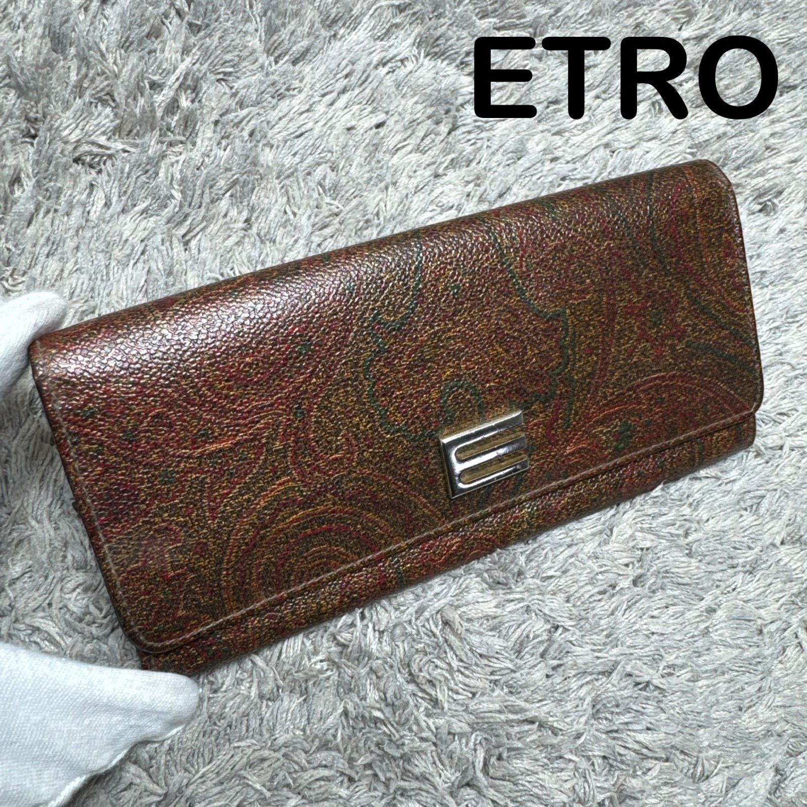 ETRO エトロ 長財布 総柄 PVC×レザー - メルカリ