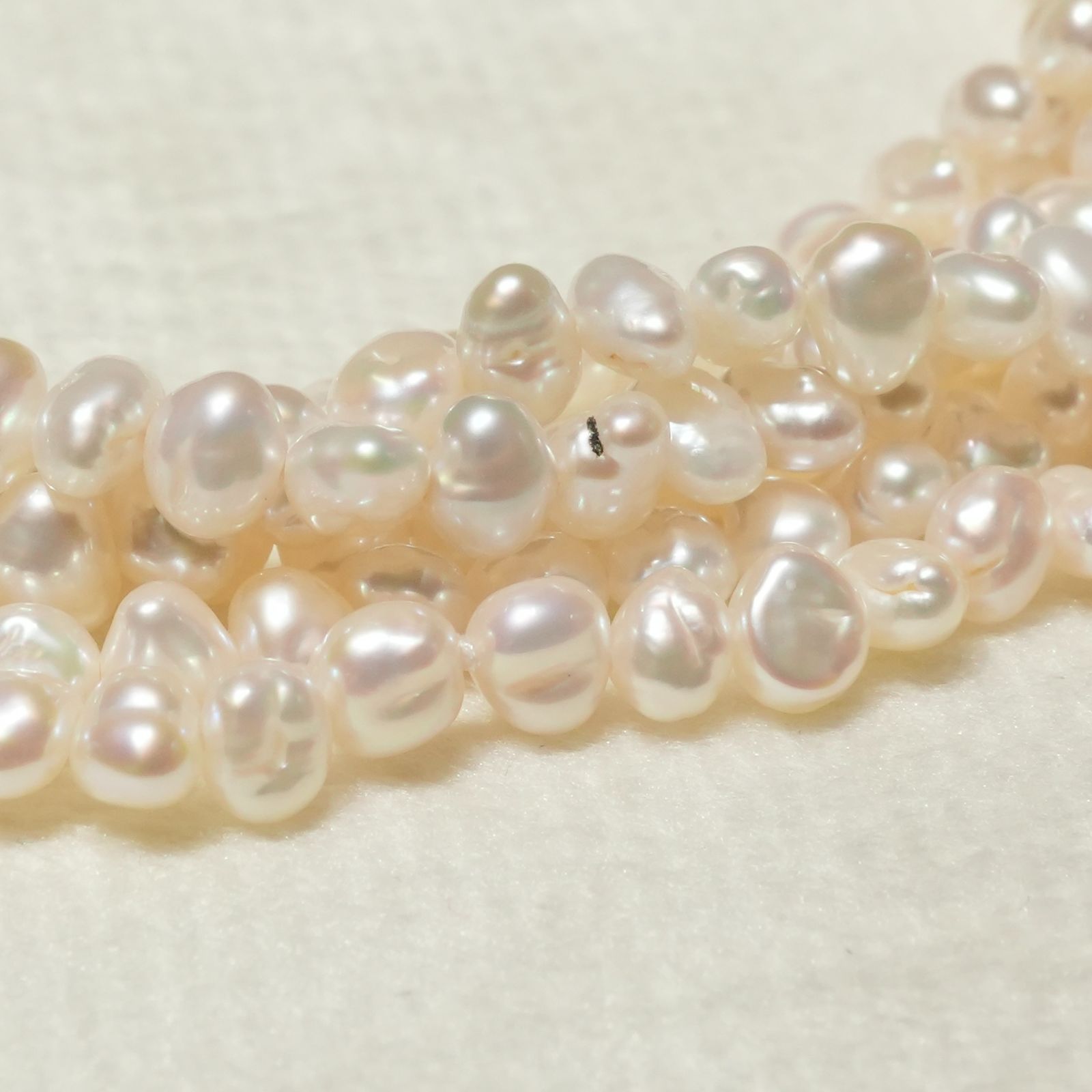 田崎真珠 3連 ネックレス 淡水パール シルバー TASAKI/24-2938M - メルカリ