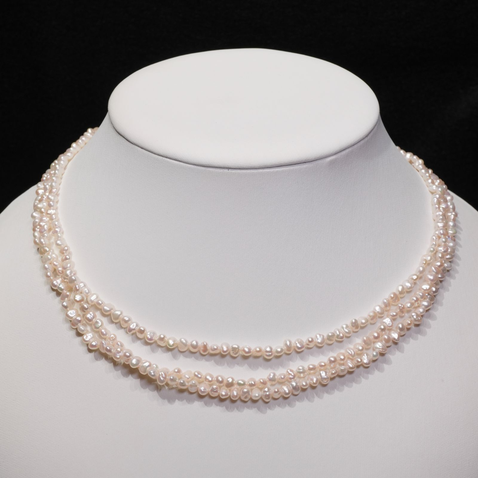 田崎真珠 3連 ネックレス 淡水パール シルバー TASAKI/24-2938M - メルカリ