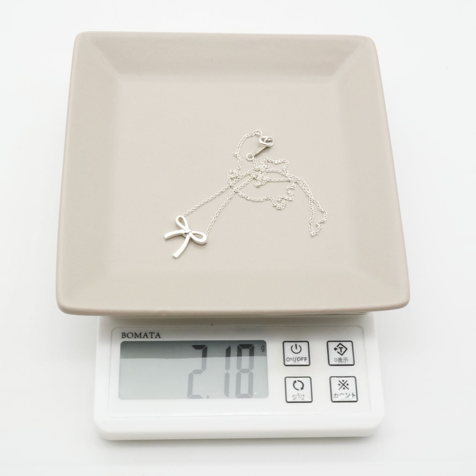 極美品 ティファニー ボウ ネックレス リボン ペンダント/25-573S