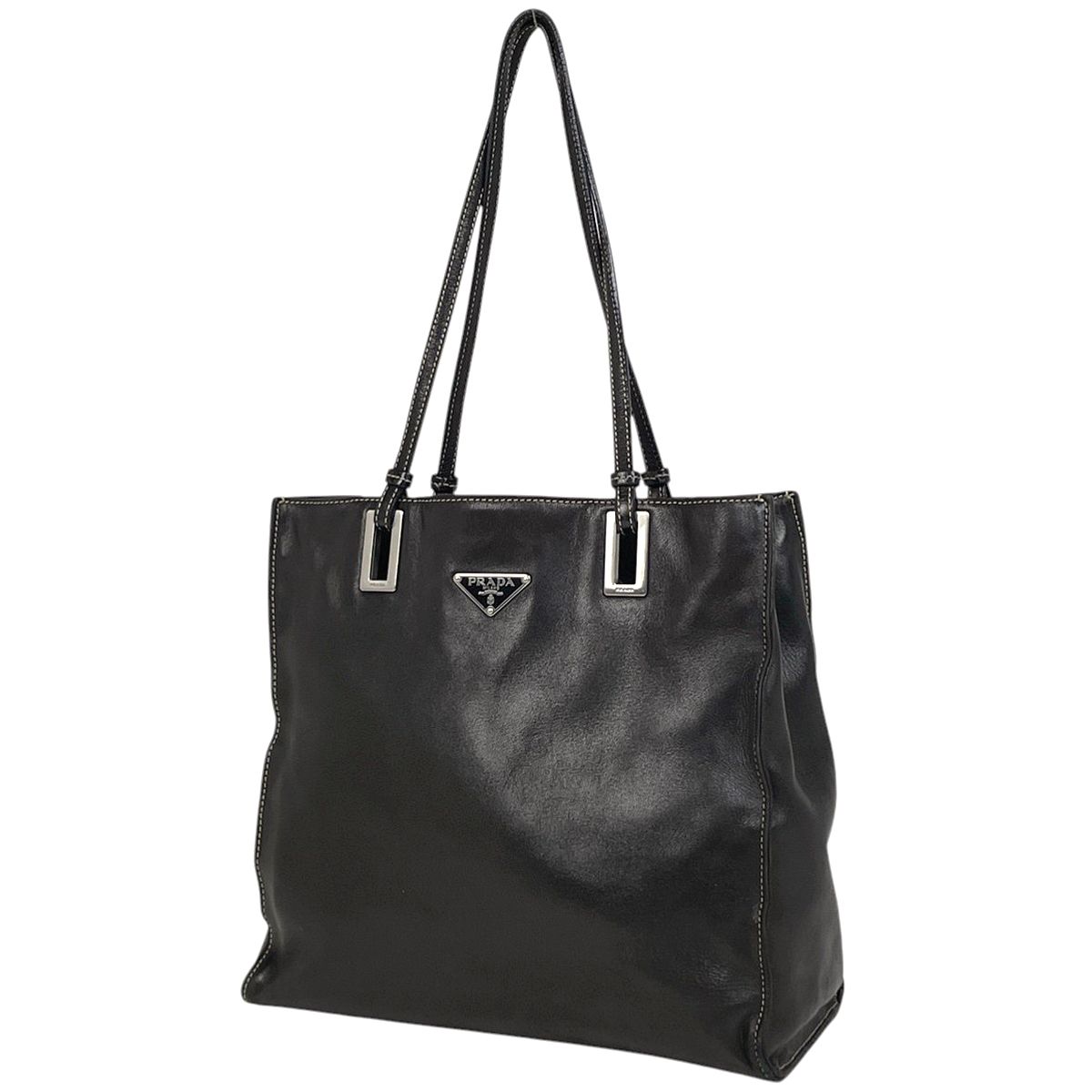 プラダ PRADA ロゴプレート トートバッグ ショルダーバッグ 肩掛け 