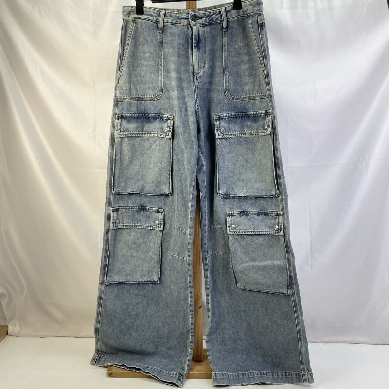 01w-6373 ディーゼル DIESEL P-MIRTA-OUT ワイドデニムカーゴパンツ