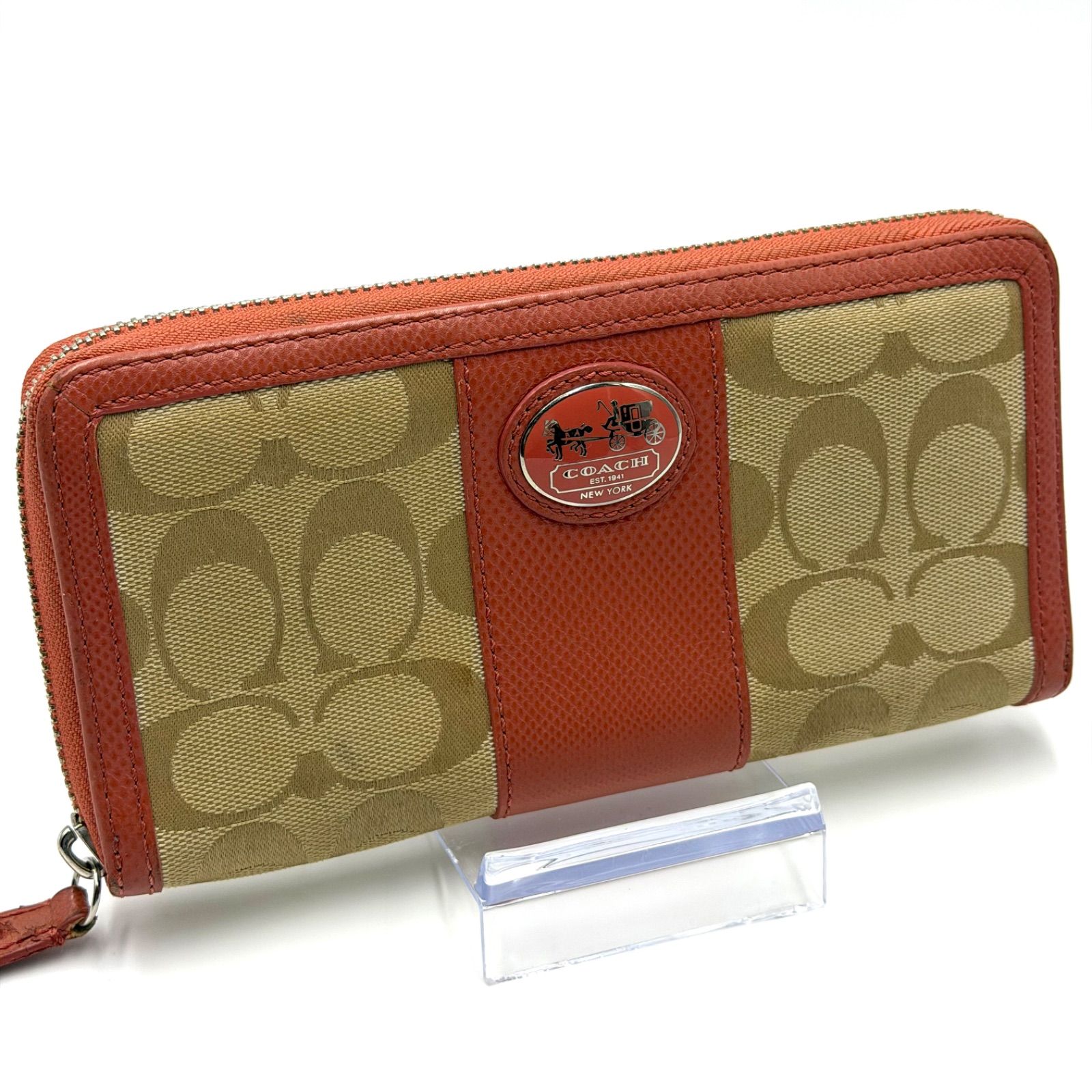 コーチ COACH シグネチャー 長財布 ラウンドファスナー お札入れ 