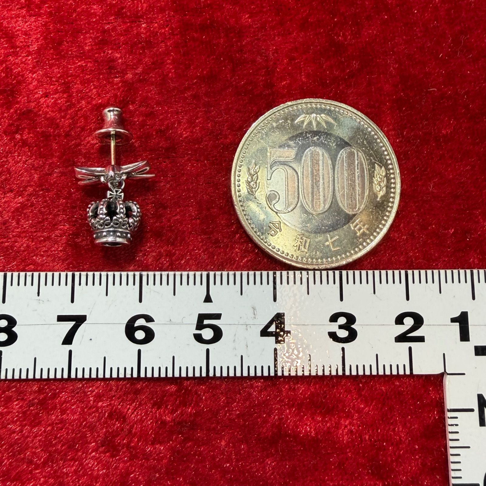 美品 ピアス(片耳用) 925×K18 クラウンリボン ジャスティンデイビス