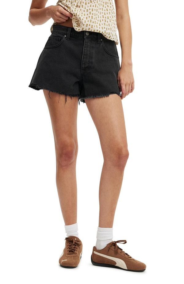 コットンオン レディース ボトムス デニムパンツ Cotton Womens Original Denim Short Vintage Black Worn ブラック