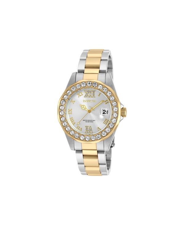 [Free Shipping] Invicta Ladies Watch Accessory Womens 20215 Pro Diver Quartz 3 Hand Silver Dial Watch Gold