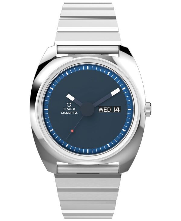 [Free Shipping] Timex Mens Watch Accessories Mens Analog SilverTone Stainless Steel Watch 37mm Silver Tone