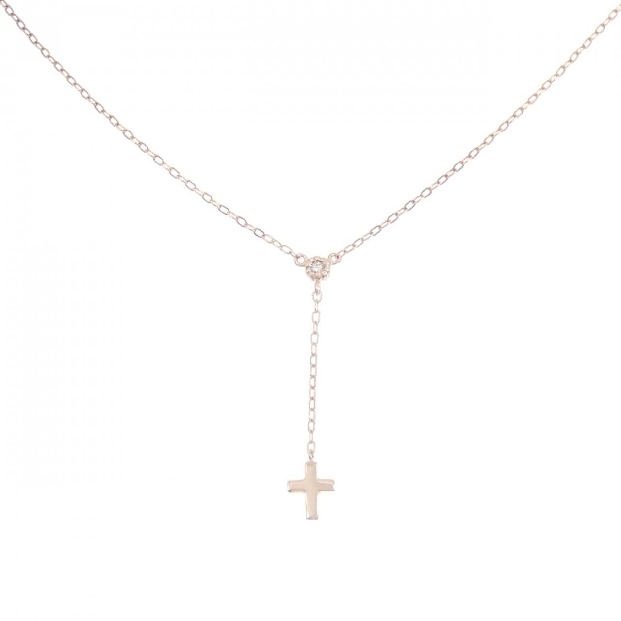 K10PG クロス ダイヤモンド ネックレス 0.01CT - メルカリ
