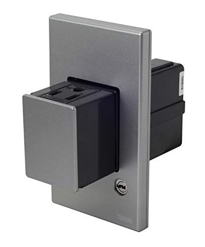 新品 【TERADA】UCW201SL 壁用プッシュコンセント シルバー 接地付き/カギ付き