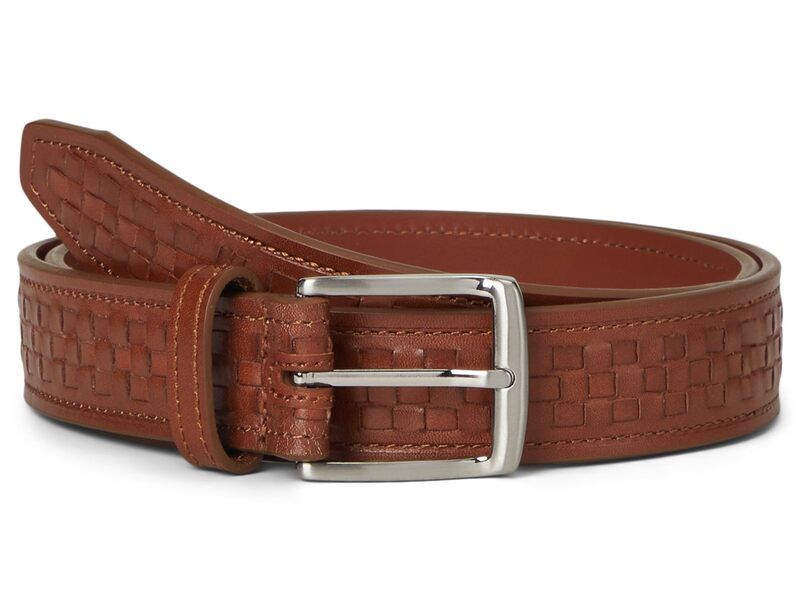 ジョンストンアンドマーフィー メンズ アクセサリー ベルト レース Johnston Murphy Woven Center Lace Belt Brown ブラウン