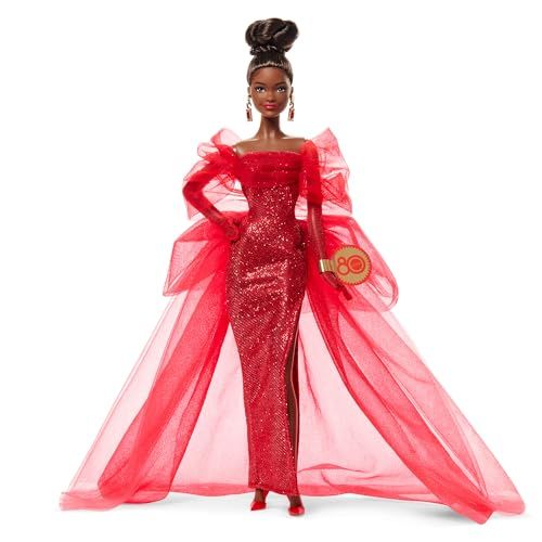 新品 バービー(Barbie) マテル80周年記念アニバーサリードール ブルネット シグネチャー BLACK きせかえ人形・ハウス ままごと・ごっこ遊び バービー人形 6歳から レッド JBJ18