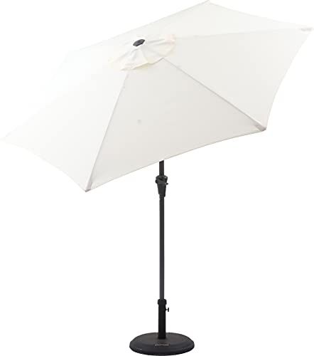 新品 不二貿易 パラソル 幅202×奥行240×高さ234㎝ アイボリー アルミ製 クランク開閉 チルト機能 37851
