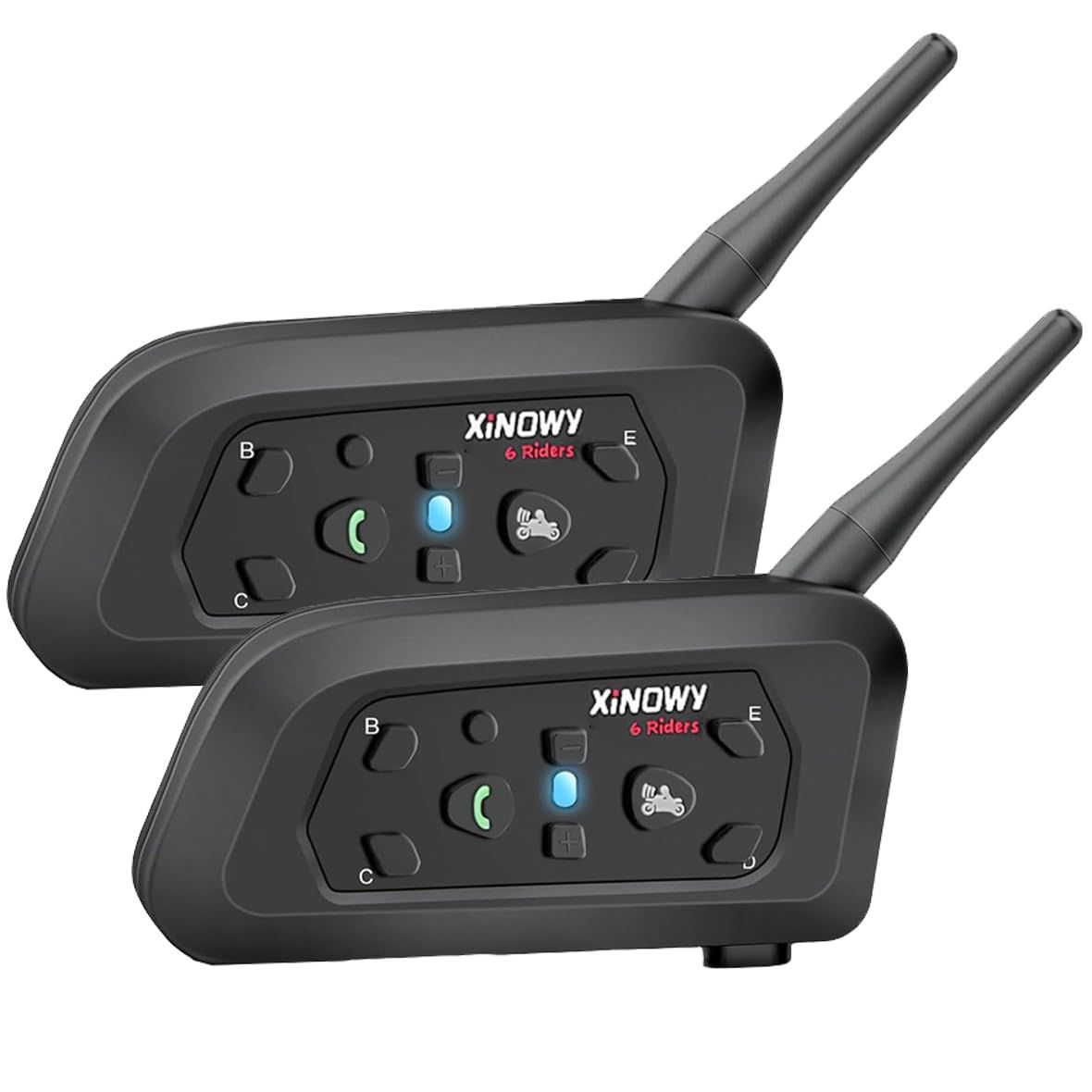 バイク用インカム 1200m通話 6台接続可能 2台セット Bluetooth IP67