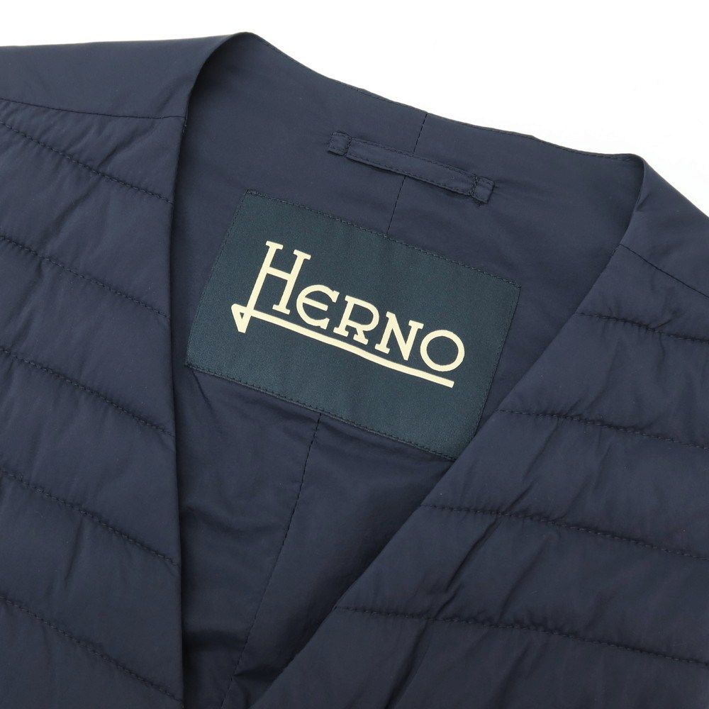 【中古】ヘルノ Herno IN-TECH ナイロンポリウレタン 中綿入り カジュアル系ジレ ベスト ネイビー【サイズ46】【メンズ】 中古】ヘルノ Herno IN-TECH ナイロンポリウレタン 中綿入り