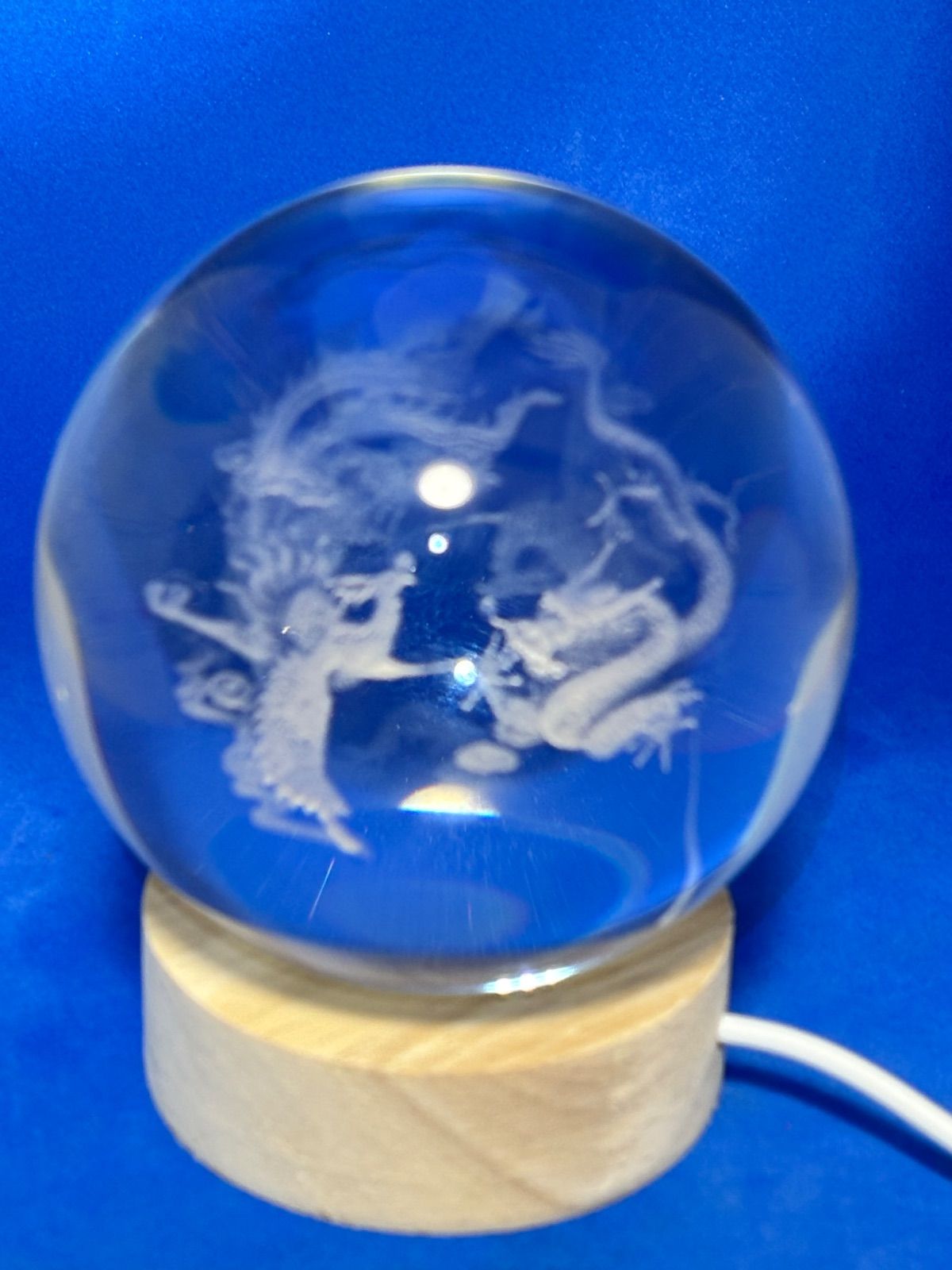 水晶3D内雕「龍鳳呈祥」80mm 685g 木製USB灯座付 6092-1/5 水晶3D内雕「龍鳳呈祥」80mm 685g 木製USB灯座付 6092-1/5 - メルカリ