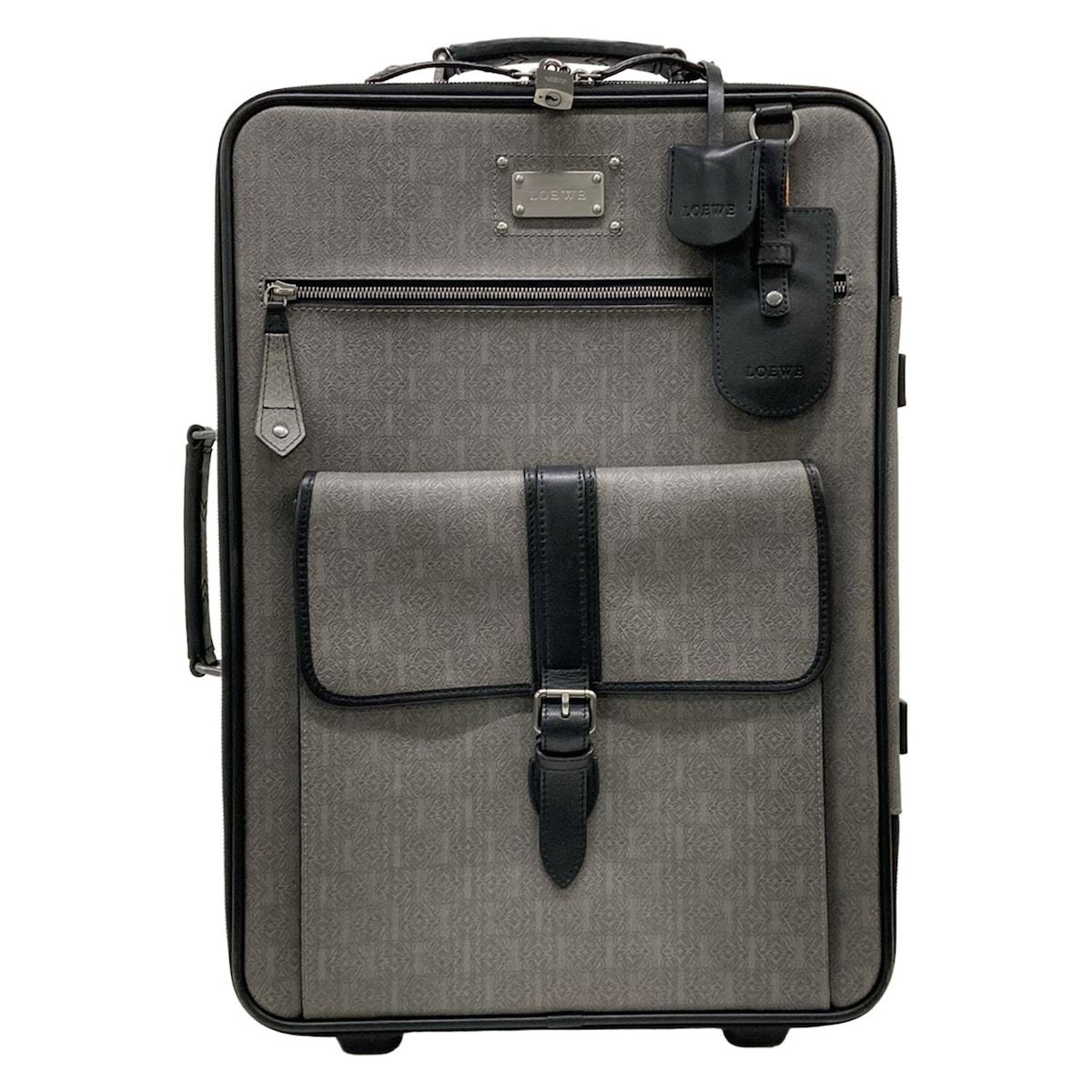 LOEWE(ロエベ) キャリーバッグ アナグラム柄 グレー×黒 TSAなし/本体 