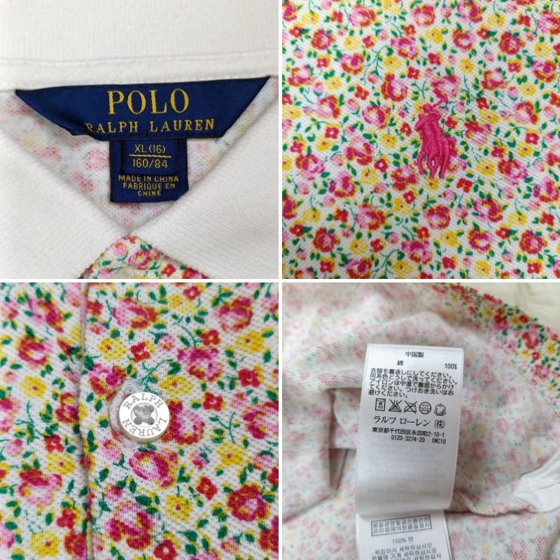 美品 POLO RALPH LAUREN ポロラルフローレン 半袖 ポロシャツ 花柄 