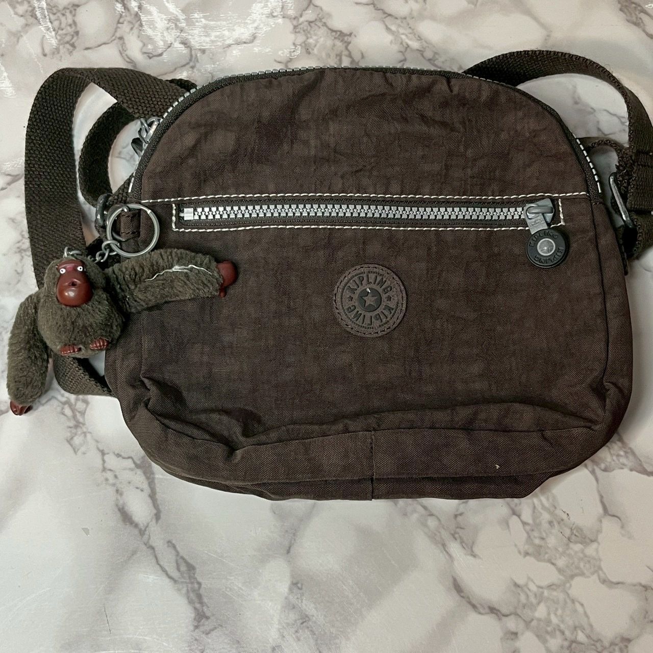 キプリング Kipling ショルダーバッグ ナイロン ブラウン モンキー 