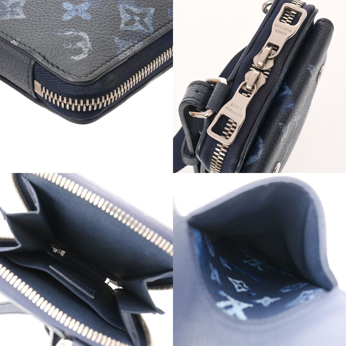 ルイヴィトン モノグラムウォーターカラー フォンポーチ ブルー M80466 