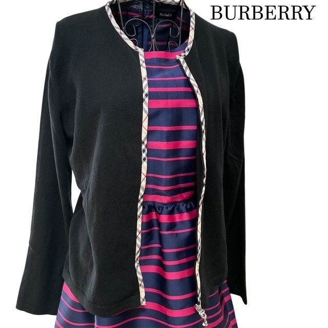 バーバリー BURBERRY LONDON ノバチェック ジップアップ カーディガン 