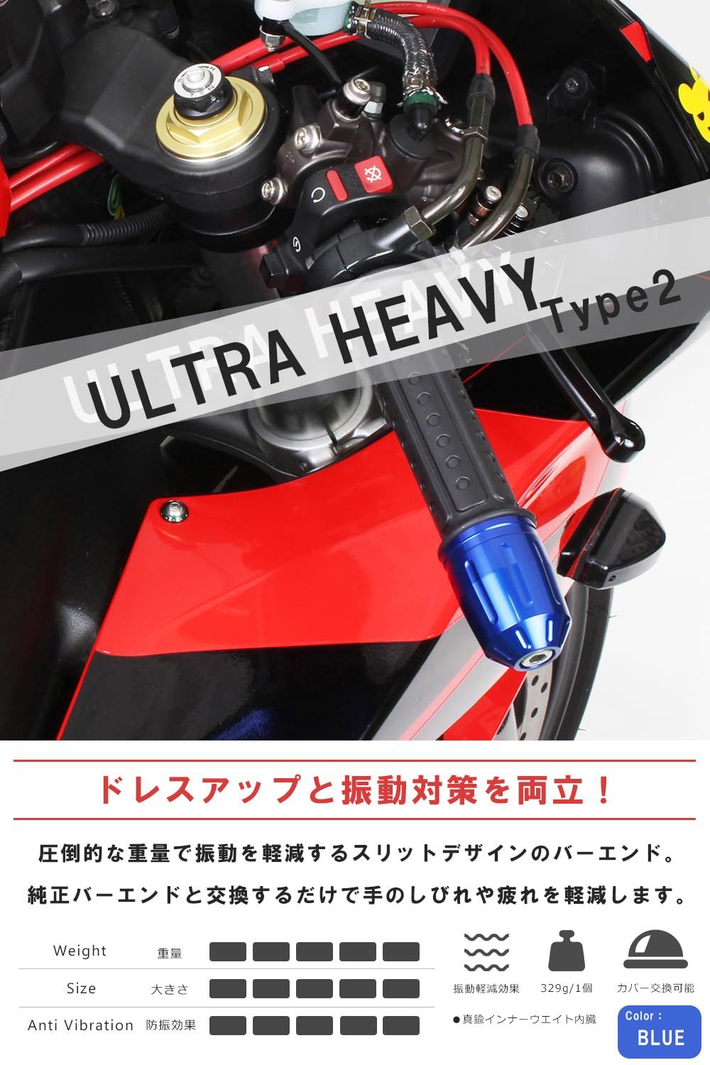 ポッシュフェイス(POSH FAITH) バイク用品 ウルトラヘビーバーエンド