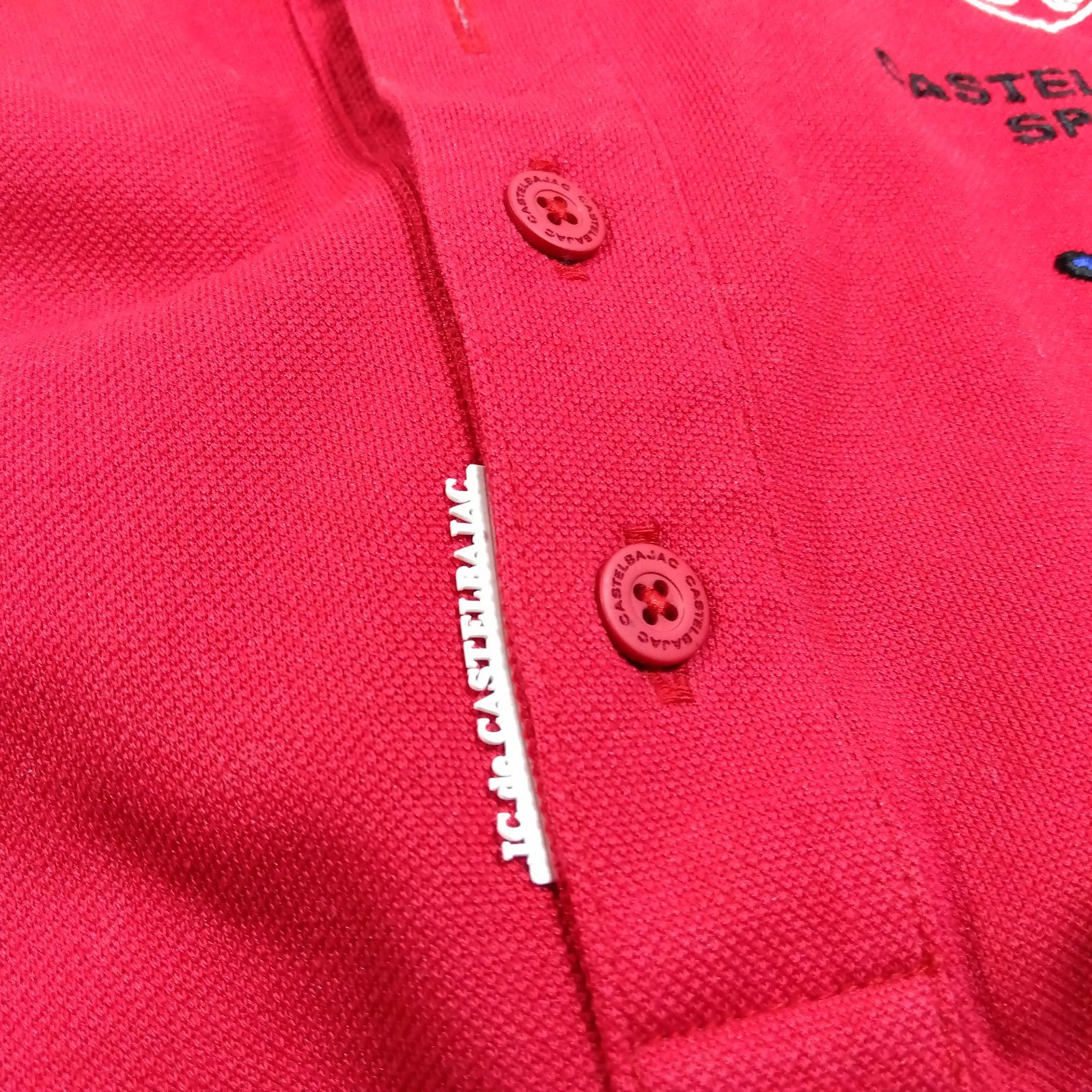 CASTELBAJAC カステルバジャック 半袖 ポロシャツ ロゴ刺繍 レッド
