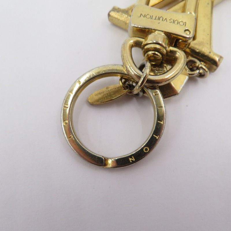 ルイヴィトンポルトクレ LV ファセット キーリング ゴールド金具 ユニ